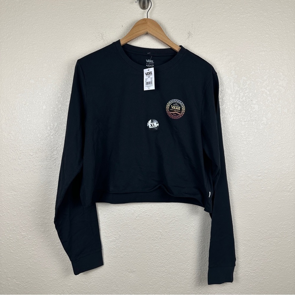 Vans Wind It Cropped Rainbow Graphic Long Sleeve Top Size X-Large Women